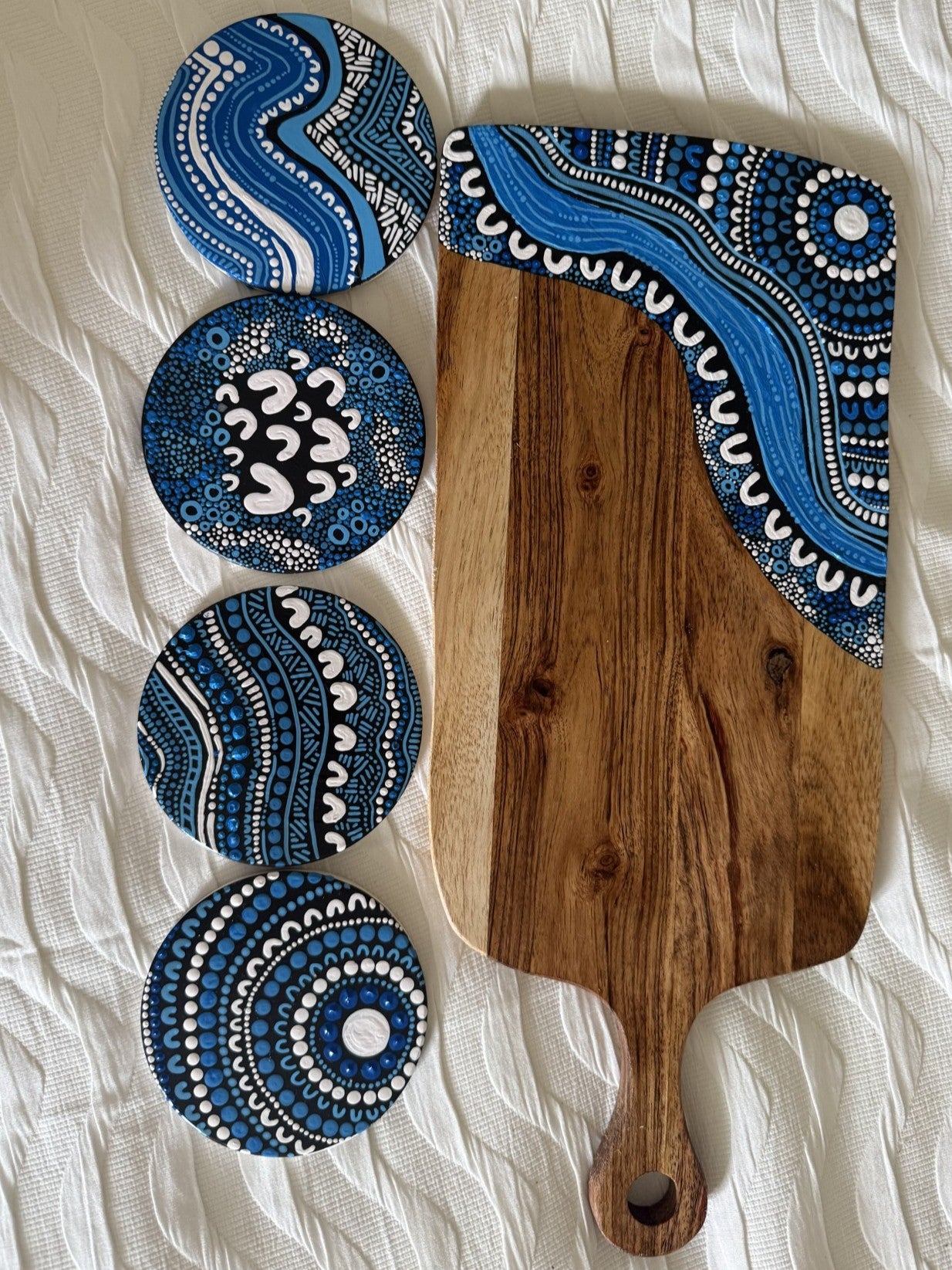 Tidal Serving Board & Coaster set