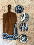 Tidal Pathways Serving Board & Coaster Set